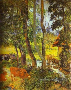Paul Gauguin œuvres - Bétail Boire Postimpressionnisme Primitivisme Paul Gauguin